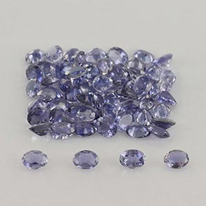 Natural 4x3x1.7mm Faceted Oval Iolite