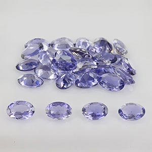 Natural 6x4x2.2mm Faceted Oval Iolite