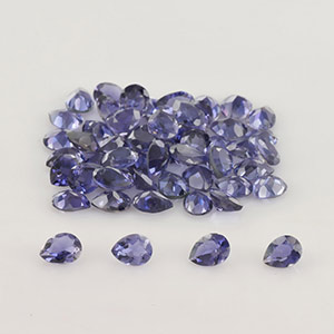 Natural 4x3x2mm Faceted Pear Iolite