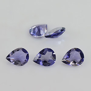 Natural 9x7x3.6mm Faceted Pear Iolite