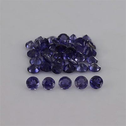 Natural 3x3x2.2mm Faceted Round Iolite