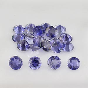 Natural 4x4x2.3mm Faceted Round Iolite