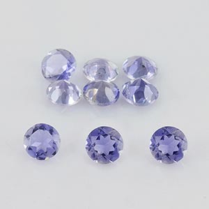 Natural 4x4x2.3mm Faceted Round Iolite