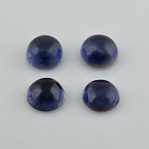 Natural 7x7x4.2mm Cabochon Round Iolite