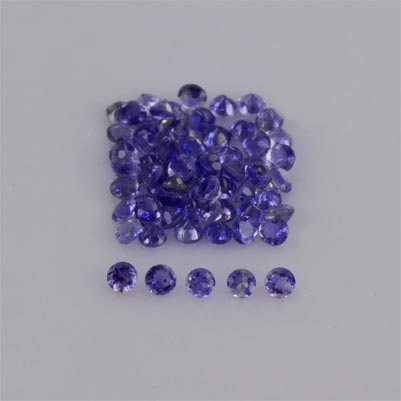 Natural 1.7x1.7x1.3mm Faceted Round Iolite