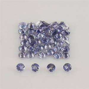 Natural 2.5x2.5x1.8mm Faceted Round Iolite