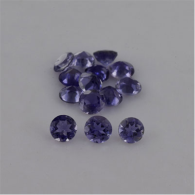 Natural 2.8x2.8x1.8mm Faceted Round Iolite