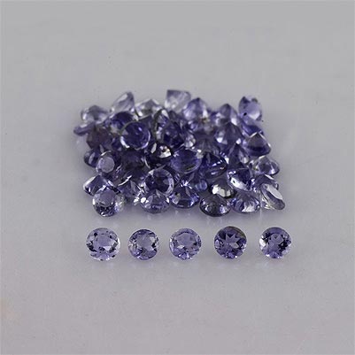 Natural 1.8x1.8x1.3mm Faceted Round Iolite