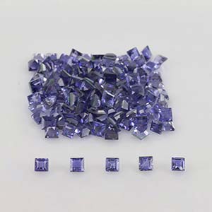 Natural 2x2x1.8mm Faceted Square Iolite