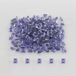 Natural 2x2x1.5mm Faceted Square Iolite