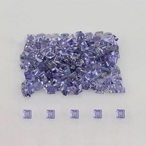 Natural 2x2x1.7mm Faceted Square Iolite