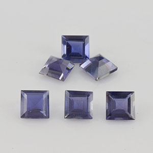 Natural 5x5x3.2mm Faceted Square Iolite