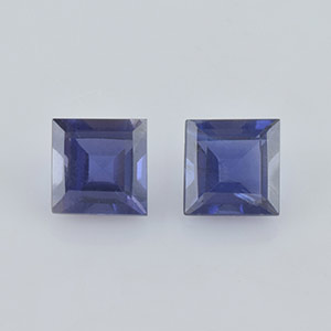 Natural 5x5x3.5mm Faceted Square Iolite