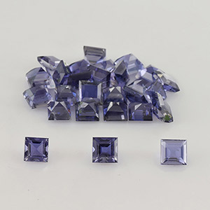 Natural 3.5x3.5x2.5mm Faceted Square Iolite