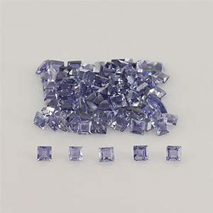 Natural 2.5x2.5x1.9mm Faceted Square Iolite