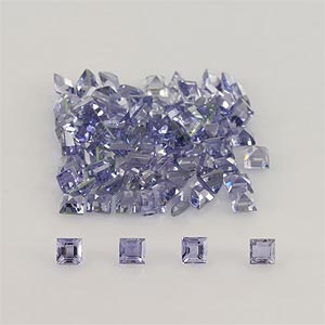 Natural 2.5x2.5x2mm Faceted Square Iolite