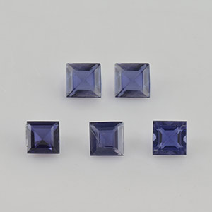 Natural 3.5x3.5x2.2mm Faceted Square Iolite