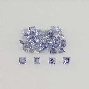 Natural 2.5x2.5x2mm Faceted Square Iolite