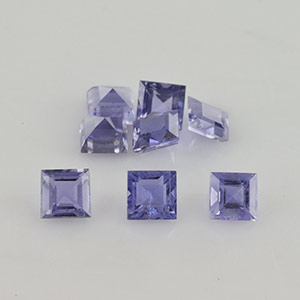 Natural 3.5x3.5x2.5mm Faceted Square Iolite