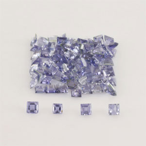 Natural 2.5x2.5x1.8mm Faceted Square Iolite