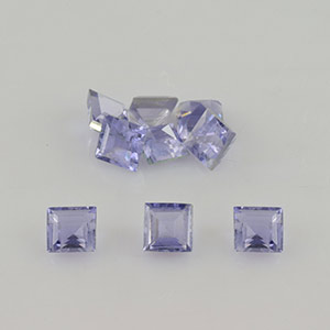 Natural 3.5x3.5x2.5mm Faceted Square Iolite