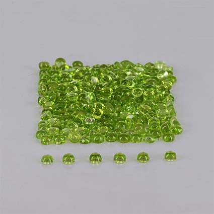 Natural 3x3x2.10mm Cabochon Round Peridot