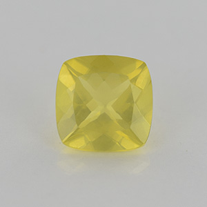 Natural 13x13x8.3mm Faceted Cushion Lemon Quartz