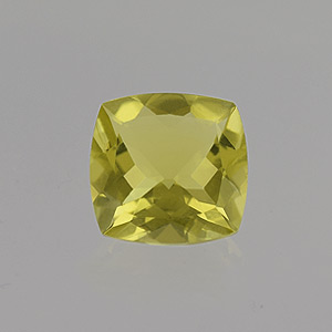 Natural 15x15x7.3mm Faceted Cushion Lemon Quartz