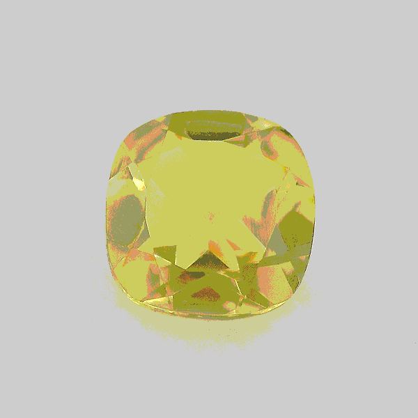 Natural 9x9x5mm Faceted Cushion Lemon Quartz