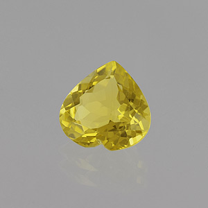 Natural 14x14x7.9mm Faceted Heart Lemon Quartz