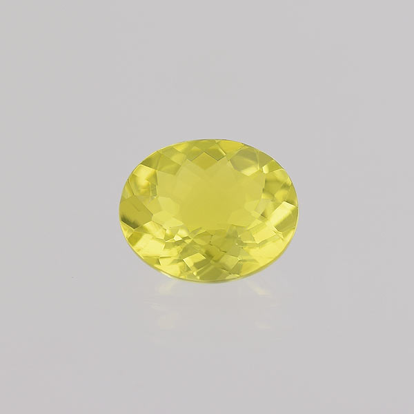 Natural 12x10x6mm Checker Oval Lemon Quartz