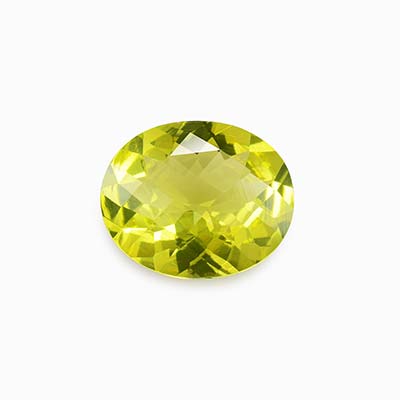 Natural 12x10x6mm Checker Oval Lemon Quartz