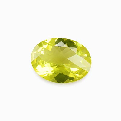 Natural 16x12x7mm Checker Oval Lemon Quartz