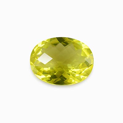 Natural 16x12x7mm Checker Oval Lemon Quartz