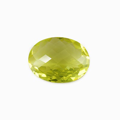 Natural 20x15x8mm Checker Oval Lemon Quartz