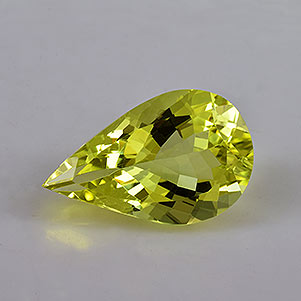 Natural 24x15x10.2mm Faceted Pear Lemon Quartz