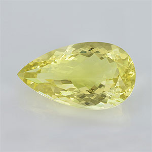 Natural 28x16x11mm Faceted Pear Lemon Quartz