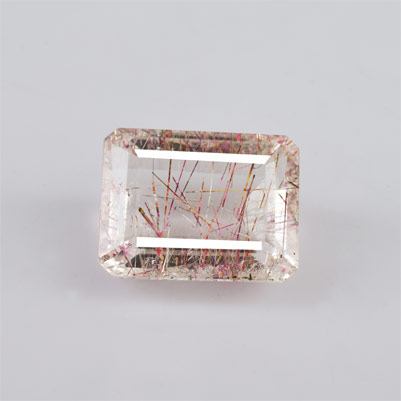 Natural 18.30x14x9.8mm Faceted Octagon Rutilated Quartz