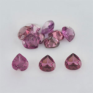 Natural 4x4x1.9mm Faceted Heart Rhodolite Garnet