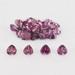 Natural 5x5x2.6mm Faceted Heart Rhodolite Garnet