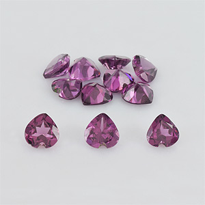 Natural 5x5x2.7mm Faceted Heart Rhodolite Garnet