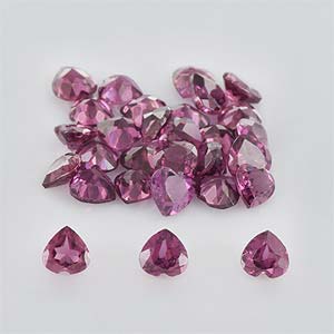 Natural 3.5x3.5x2mm Faceted Heart Rhodolite Garnet