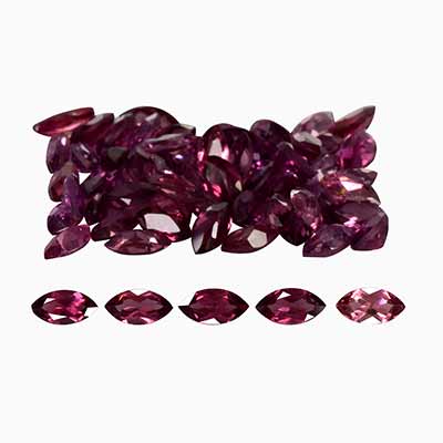 Natural 4x2x1.5mm Faceted Marquise Rhodolite Garnet