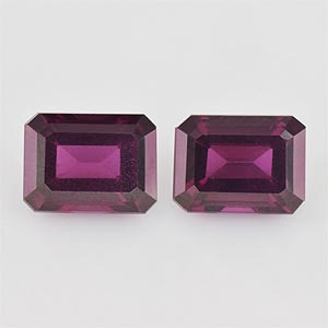 Natural 8x6x4.2mm Faceted Octagon Rhodolite Garnet