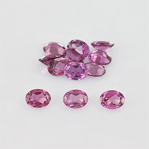 Natural 4x3x1.8mm Faceted Oval Rhodolite Garnet