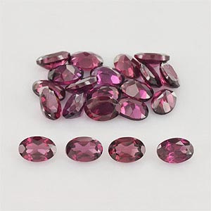 Natural 6x4x2.6mm Faceted Oval Rhodolite Garnet