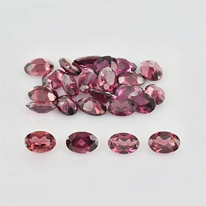 Natural 6x4x2.5mm Faceted Oval Rhodolite Garnet