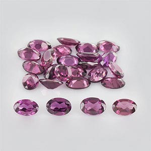 Natural 6x4x2.2mm Faceted Oval Rhodolite Garnet