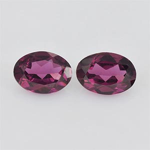 Natural 7x5x2.8mm Faceted Oval Rhodolite Garnet