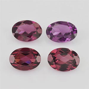 Natural 7x5x2.7mm Faceted Oval Rhodolite Garnet